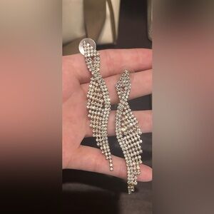Long rhinestone earrings